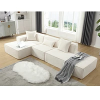 Streamdale Furniture Modern Sectional Sofa with 2 Pillows and 1 Waist Pillow