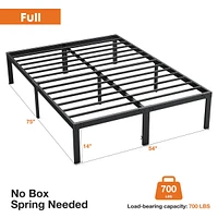 Streamdale Furniture Heavy Duty Metal Bed Frame with Sturdy Steel Slat Support, Full