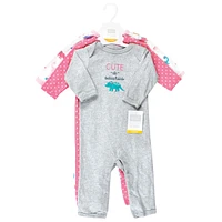 Hudson Baby Girls Cotton Coveralls