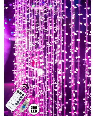 Maggift 200 Led Curtain Lights, Usb, Remote Control