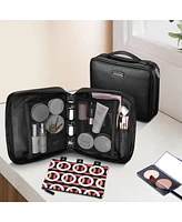 Byootique Makeup Bag with 3 Removable Pouches Loose Leaf Binders Cosmetic Travel