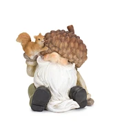 Slickblue Harvest Gnome Figurine With Acorn Hat And Woodland Friends (Set of 2)