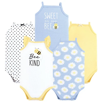 Hudson Baby Girls Cotton Sleeveless Bodysuits Shark Types, 3-6 Months