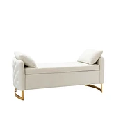 Hulala Home Robert Upholstered Flip Top Storage Bench with