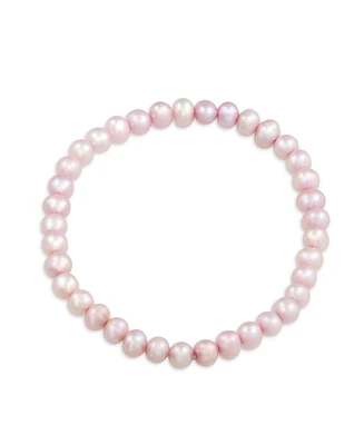 Bling Jewelry Simple Freshwater Cultured Pearl Stackable Single Strand Stretch Bracelet For Women For