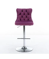 Simplie Fun Hand-Crafted Bar Chair with Ergonomic Support and Durable Base