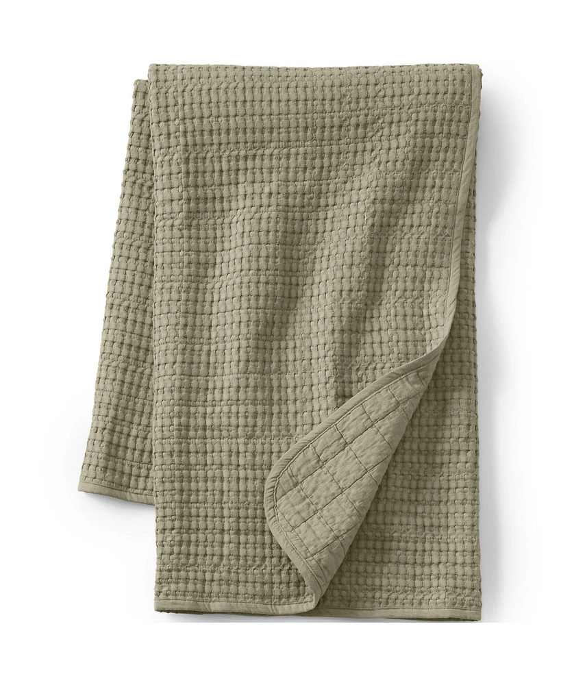 Lands' End Waffle Weave Throw Blanket