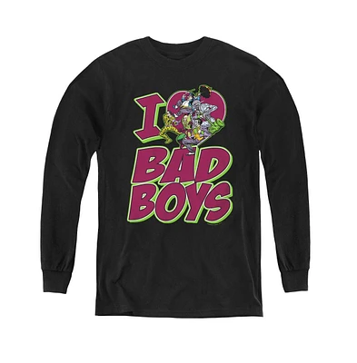 Dc Comics Boys Youth I Heart Bad Long Sleeve Sweatshirts