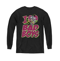 Dc Comics Boys Youth I Heart Bad Long Sleeve Sweatshirts