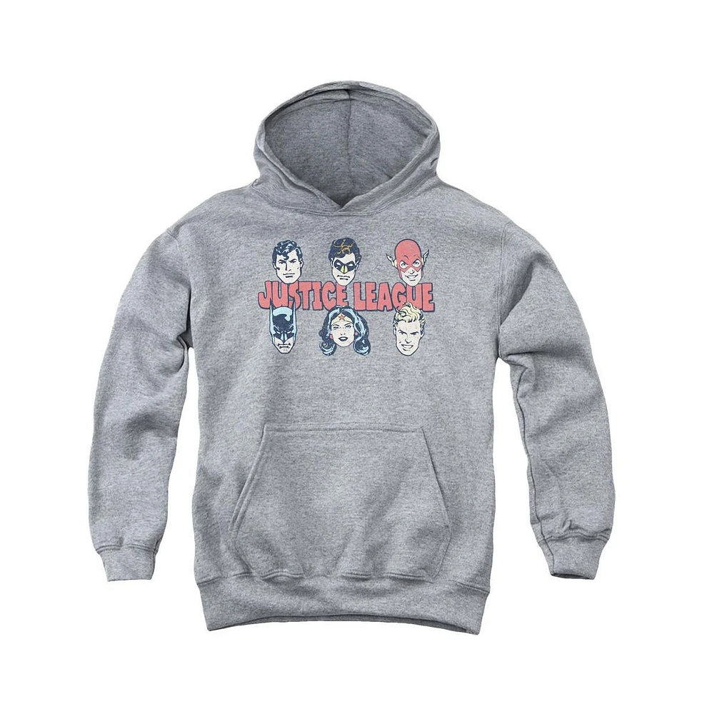 Dc Comics Boys Youth Justice Lineup Pull Over Hoodie / Hooded Sweatshirt