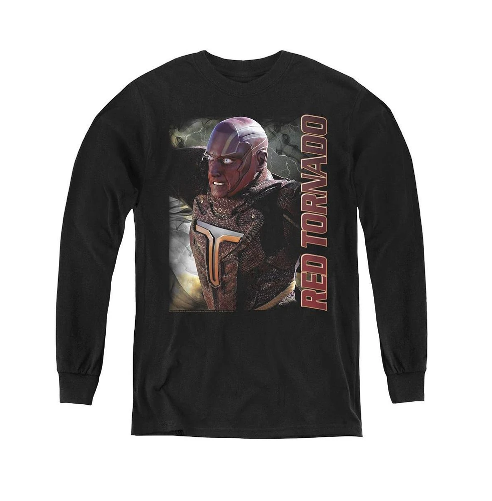 Supergirl Boys Youth Red Tornado Long Sleeve Sweatshirts