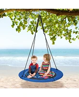 Slickblue Toddler 40 Inches Saucer Tree Swing with Adjustable Hanging Ropes and 900D Oxford Fabric-Rocket