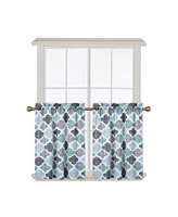 Caromio Quatrefoil Printed Cotton Blend Kitchen Tier Window Curtain Pair