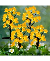 Maggift 4-Pack Solar Flower Lights Outdoor Garden Stake Lights Halloween Christmas Decor