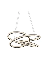 Possini Euro Design London Sand Gray Ceiling Pendant Light 21" Wide Ultra Modern Sprial Dimmable Led Strip Steel Metal Dining Room House Foyer Kitchen