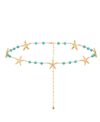 Ettika Starfish and Turquoise Linked Body Chain