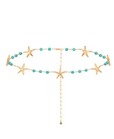 Ettika Starfish and Turquoise Linked Body Chain