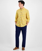 Club Room Men's Caro Plaid Cotton Shirt, Created for Macy's