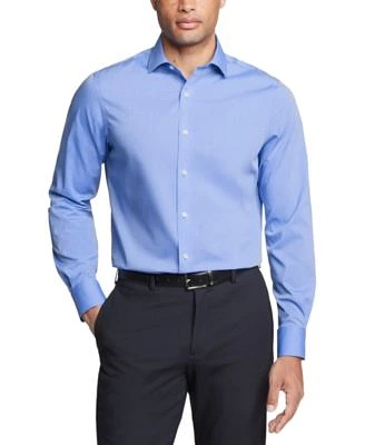 Tommy Hilfiger Mens Th Flex Essentials Wrinkle Free Stretch Dress Shirt Regular Slim Fit