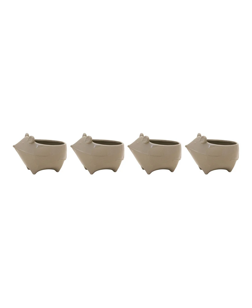 Slickblue Ceramic Mouse Planter (Set of 4)