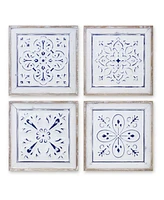 Slickblue Rustic Ceiling Tile Plaque Set of 4, Distinctive Wall Art