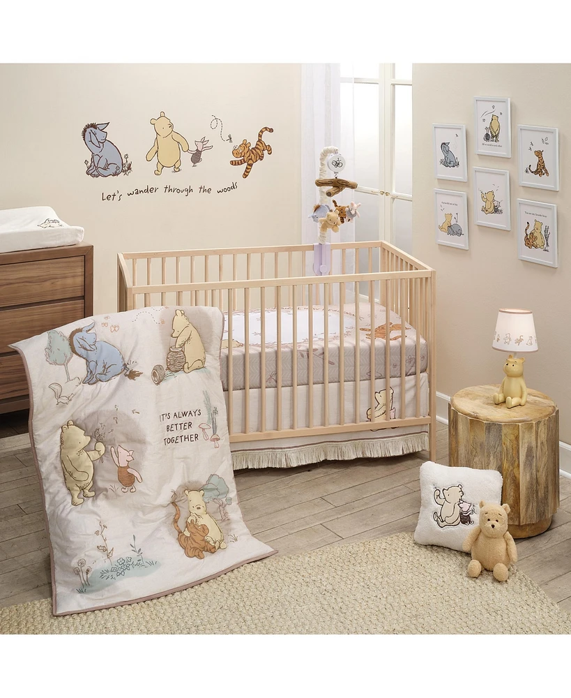 Lambs & Ivy Disney Baby Pooh Bear & Pals Cotton 3Piece Nursery Crib Bedding Set