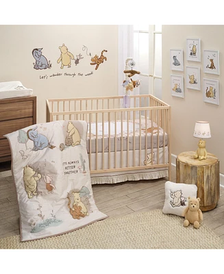 Lambs & Ivy Disney Baby Pooh Bear & Pals Cotton 3Piece Nursery Crib Bedding Set