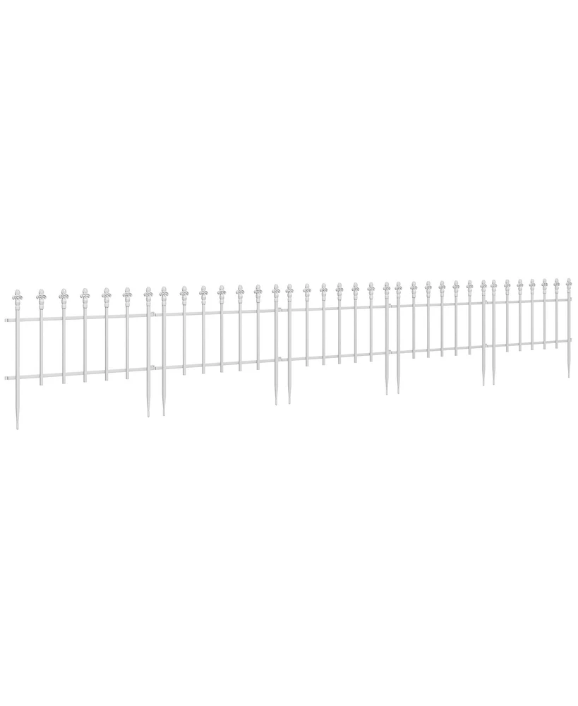 Outsunny 9.2' Garden Fence Border Edging, Pack of 5,