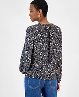 On 34th Women's Long-Sleeve Pintucked Blouse, Created for Macy's