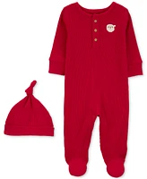 Carter's Baby Santa Sleep-and-Play Footed Coverall & Cap, 2 Piece Set