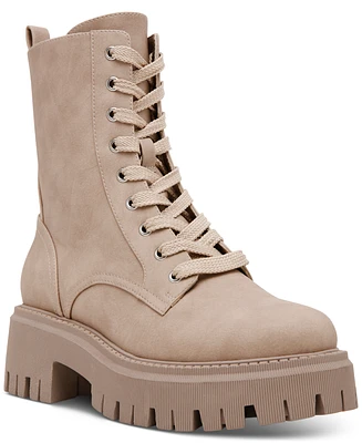 Dv Dolce Vita Women's Glisten Lug-Sole Lace-Up Combat Boots