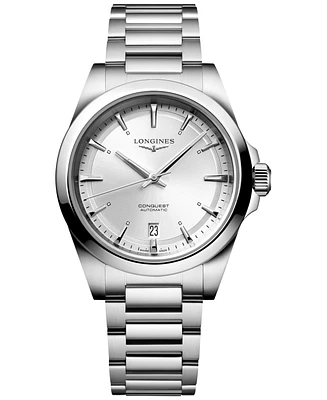 Longines Men's Swiss Automatic Conquest Stainless Steel Bracelet Watch 38mm