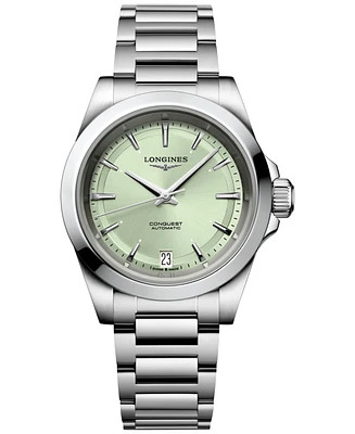 Longines Women's Swiss Automatic Conquest Stainless Steel Bracelet Watch 34mm