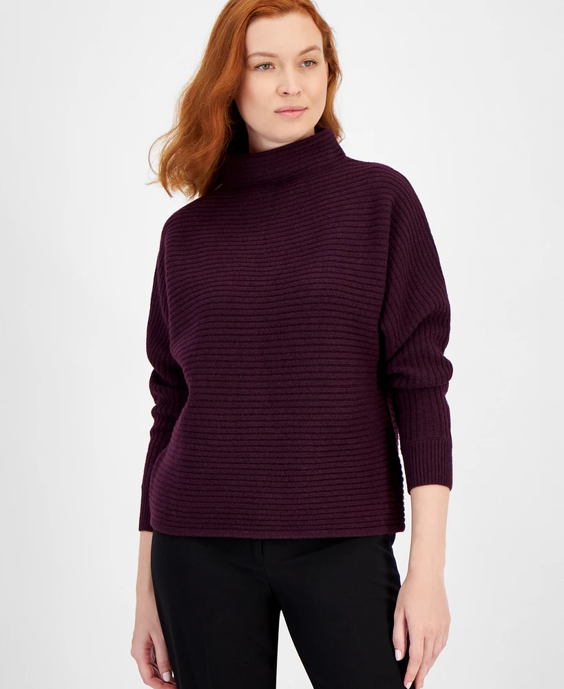 Anne Klein Women's Ribbed Knit Mock Neck Sweater