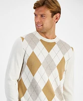 Club Room Men's Argyle Merino Sweater, Created for Macy's