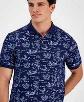 Club Room Men's Fox-Pattern Pique Polo Shirt, Created for Macy's