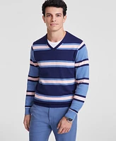 Club Room Men's Mixed Stripe V-Neck Sweater, Created for Macy's