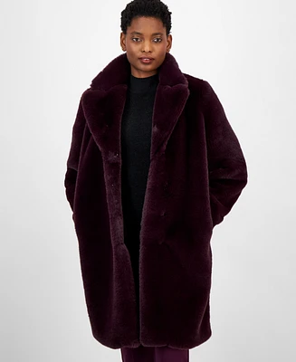 Anne Klein Women's Faux-Fur Car Coat