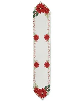 Elrene Poinsettia Cutwork Fabric Table Runner, 14" x 72"