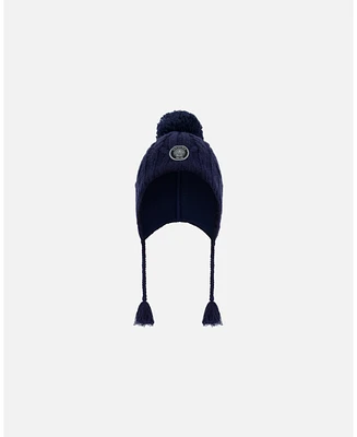 Deux par Kids Unisex Peruvian Knit Hat Navy - Toddler|Child