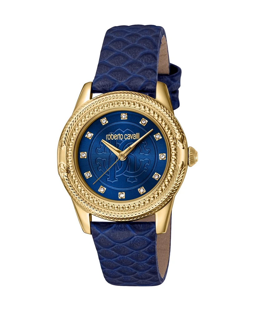 Roberto Cavalli Women's Quartz Leather Watch 32mm