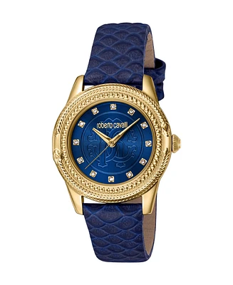 Roberto Cavalli Women's Quartz Leather Watch 32mm