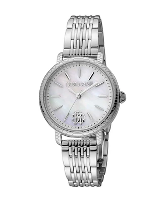 Roberto Cavalli Women's Quartz Silver-tone Stainless Steel Watch 32mm