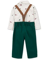 Carter's Baby Boys Christmas Tree Bodysuit, Suspenders & Pants Set