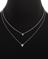 Giani Bernini Cubic Zirconia Heart 18" Layered Necklace, Created for Macy's