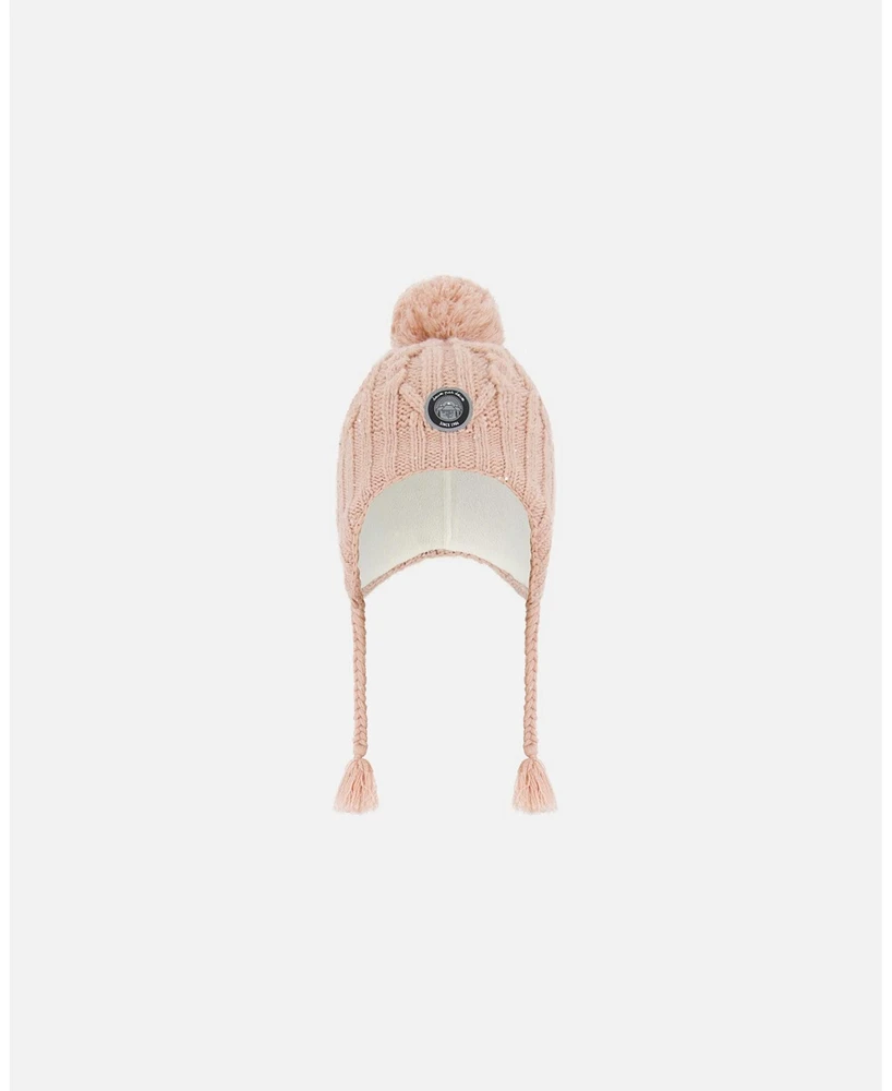 Deux par Kids Unisex Peruvian Knit Hat Light Pink - Toddler|Child