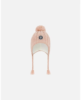 Deux par Kids Unisex Peruvian Knit Hat Light Pink - Toddler|Child