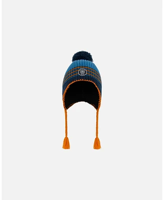 Deux par Boy Peruvian Knit Hat Blue And Orange - Toddler|Child