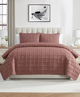 Vcny Home Solid Square 3-Piece Quilt Set