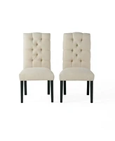 Simplie Fun Classic Tufted Parsons Dining Chair Set of 2 with Modern Style